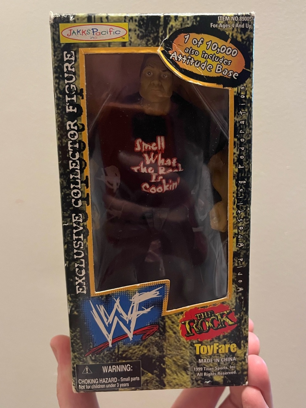 1999 Jakks Pacific WWF “The Rock” Dwayne Johnson 1/10000 Figurine New in Box